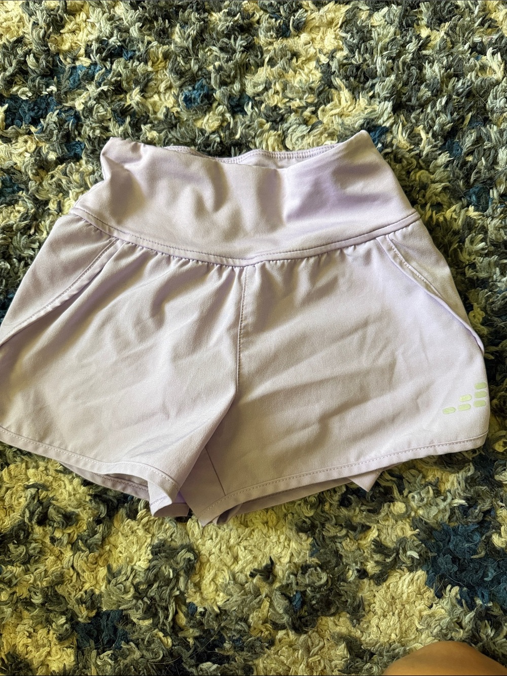 Girls High-Waist Lavender Active Shorts